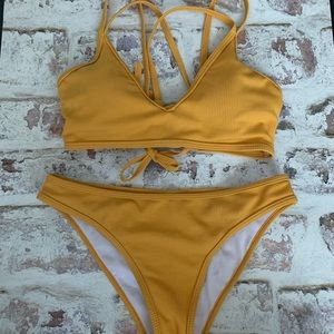 Zaful mustard bikini medium